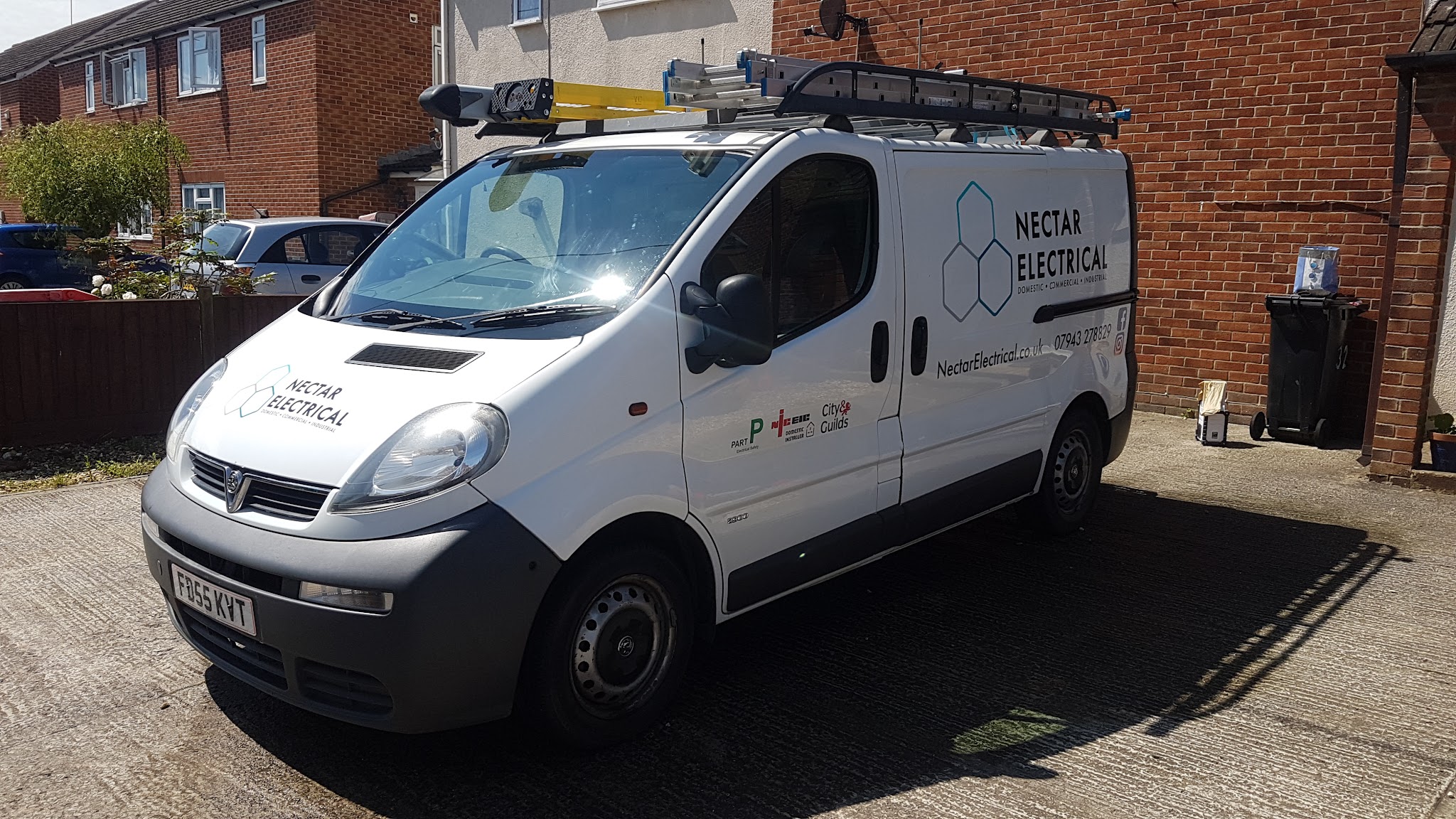 The Nectar Electrical van with its teal hexagon livery