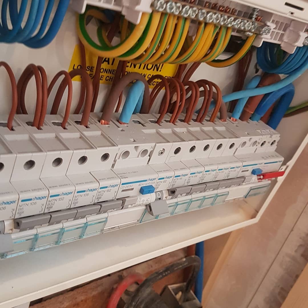 Neatly wired Hager consumer unit fitted by Nectar Electrical
